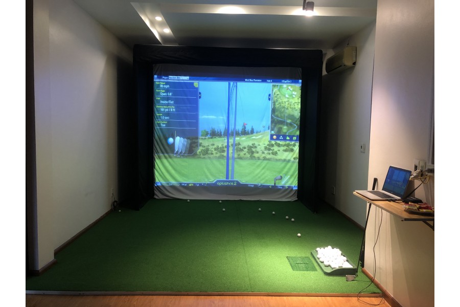 Phòng tập golf 3D-TP Thái Bình, Cảm biến Optishot2, Phần mềm Optishot 15 sân miễn phí, chế độ chơi online